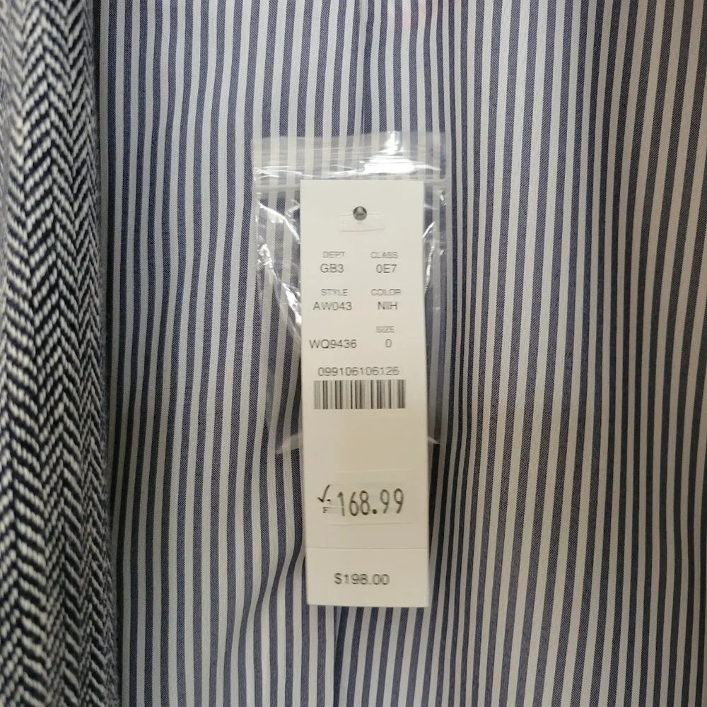 NWT J. Crew Dalton Blazer Italian Cotton/Linen Herringbone 0